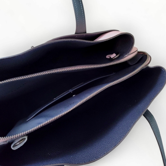 Coach Lora Carryall Handbag Colorblock Pink/ tan/ green womens shoulder bag - Picture 10 of 14